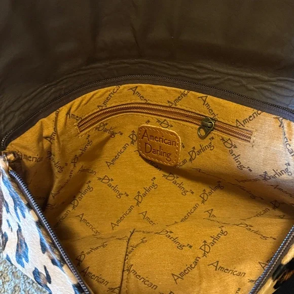 American Darling Brown and Tan Floral Crossbody Bag - Picture 3 of 4